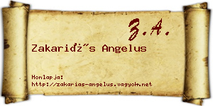 Zakariás Angelus névjegykártya